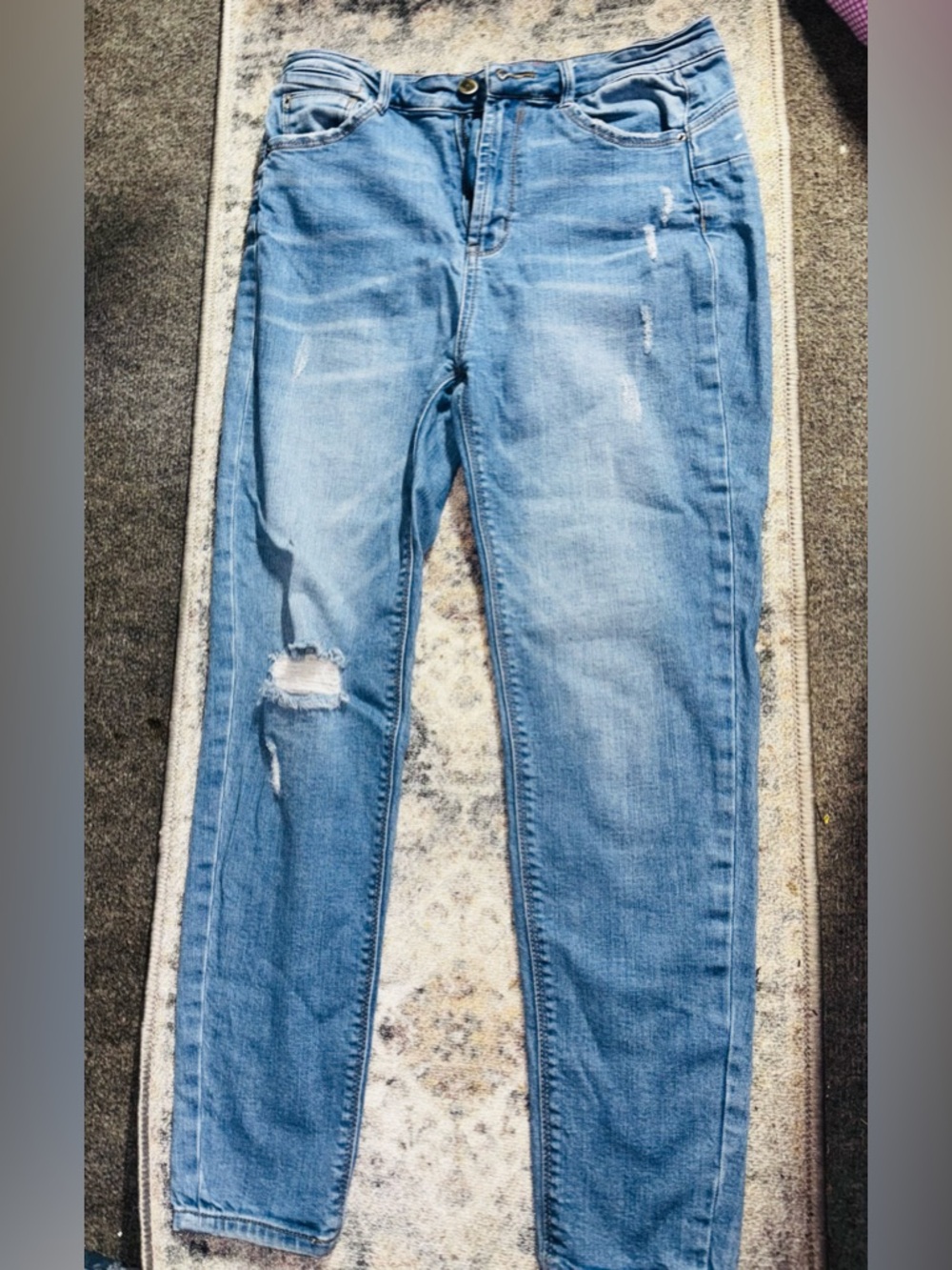 Wax Jean Light Blue Ripped Skinny Jeans